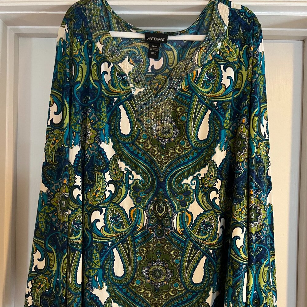 Lane Bryant silky paisley blouse